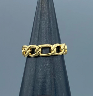 Gold Oval Chain Link Ring