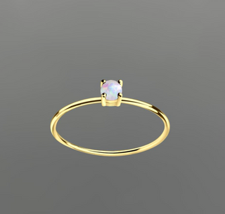 Gold 3mm Opal Ring