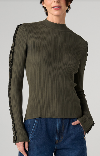 mock neck long sleeve sweater