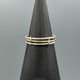 Silver Two Tone Linked Stacking Rings