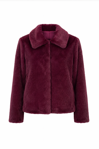 collared faux fur jacket