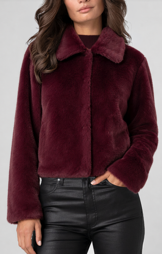 collared faux fur jacket