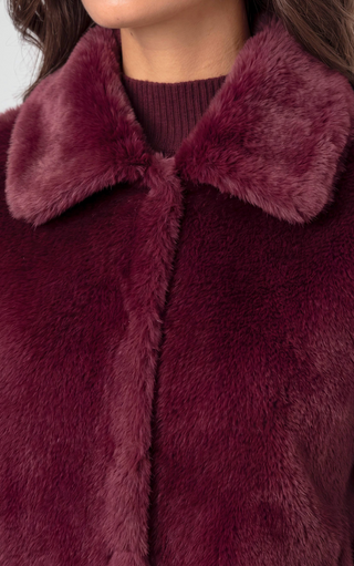 collared faux fur jacket