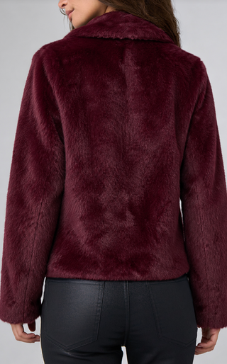 collared faux fur jacket