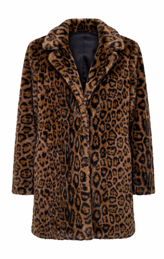 Collared faux fur coat