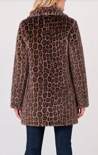 Collared faux fur coat