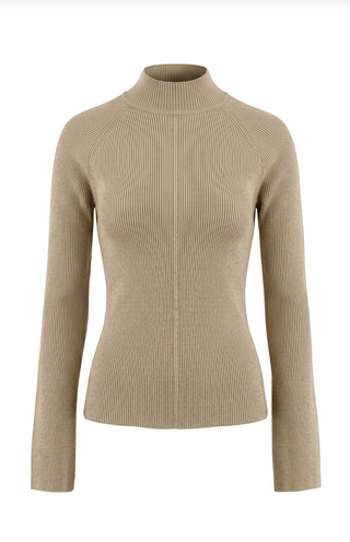 Long sleeve turtle neck sweater ribbed