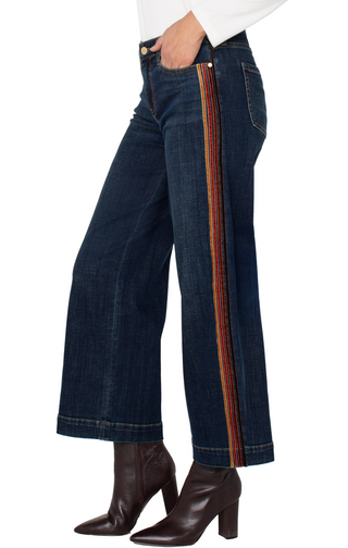 Stride Wide Leg Denim w/ Velvet Trim