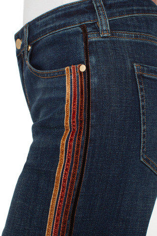 Stride Wide Leg Denim w/ Velvet Trim