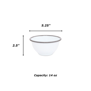 Vintage Small Footed Bowl - Red Rim