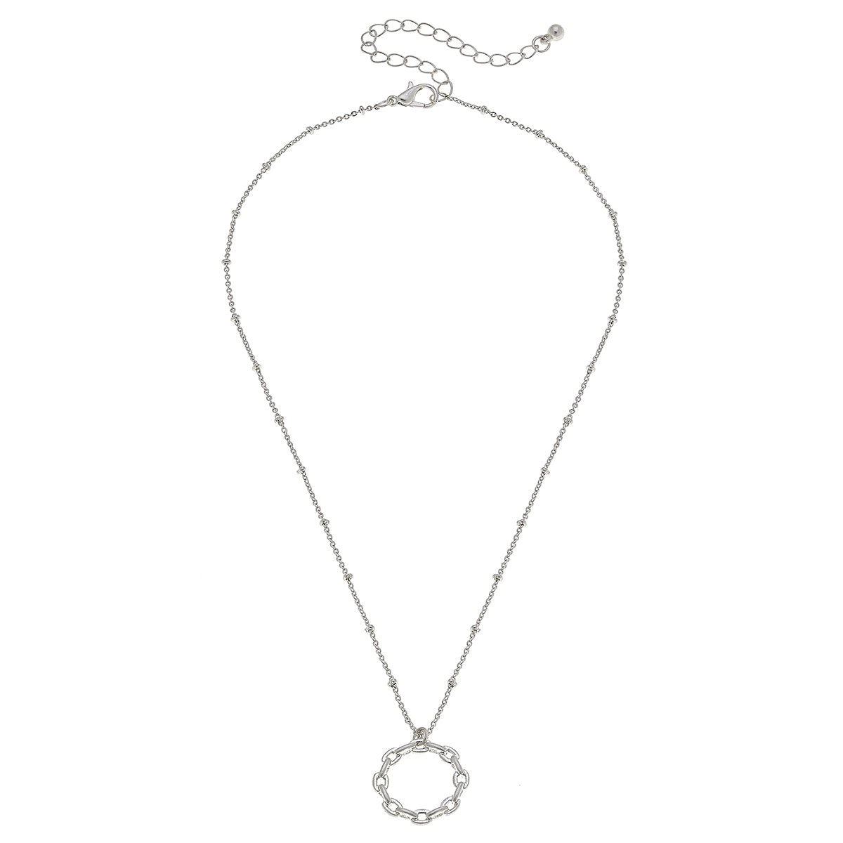 Heidi Paperclip Chain Necklace in Worn Silver