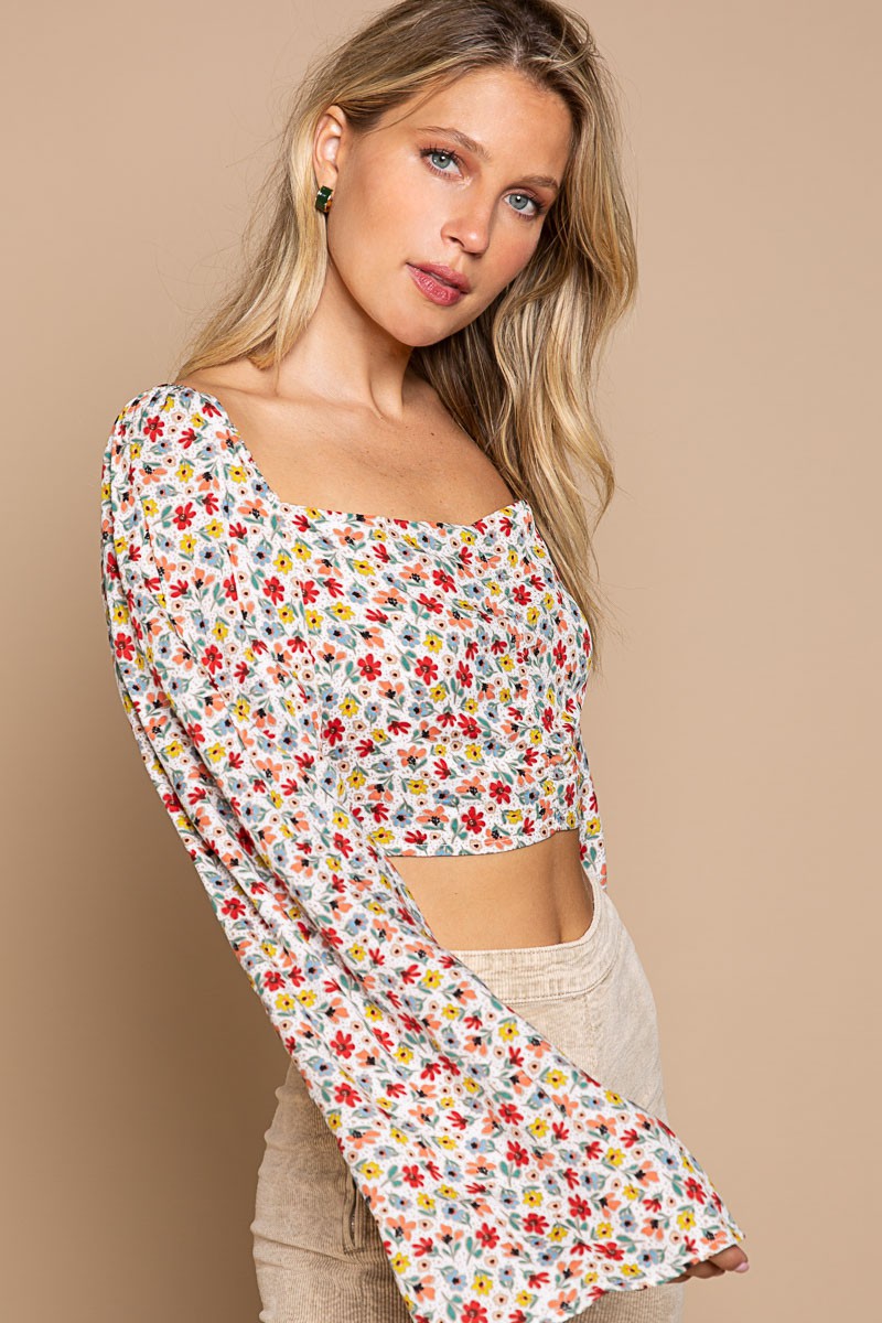 Bell Sleeves Floral patterned Top