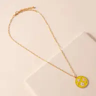 Flower Circle Pendant Necklace