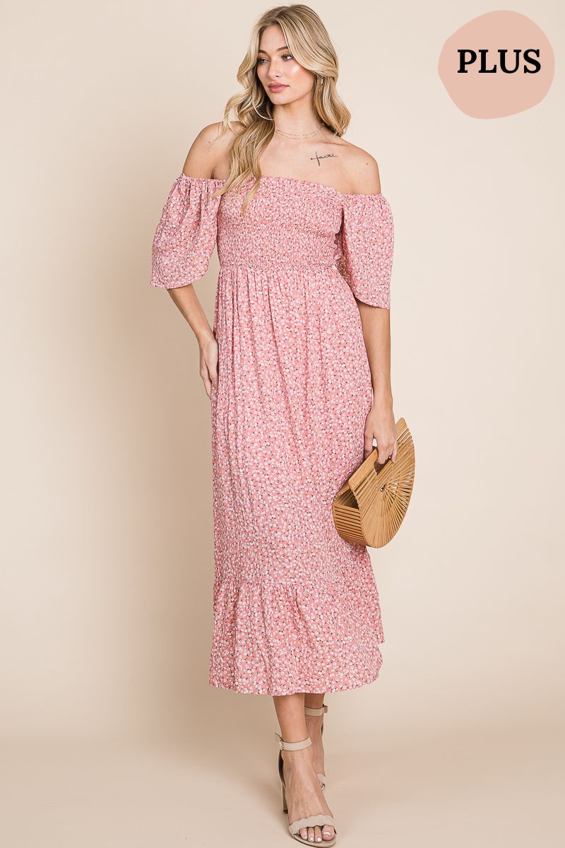 Convertible Cute Ditsy Floral Midi Dress