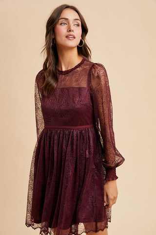 Ruffle Neck Mini Dress