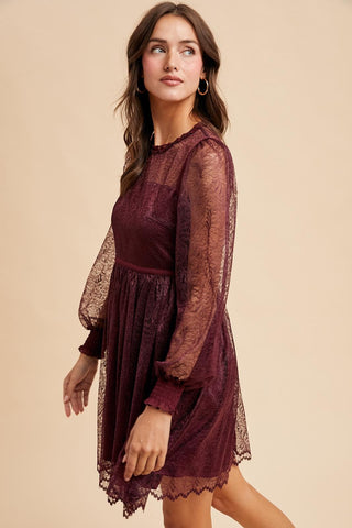 Ruffle Neck Mini Dress