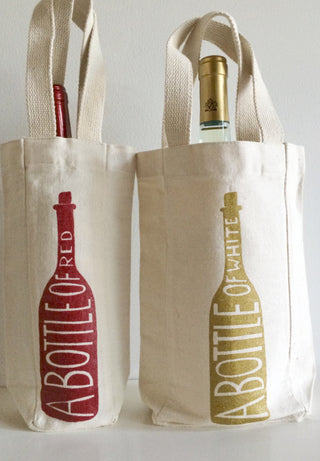 Hand Printed Wine Gift Bag