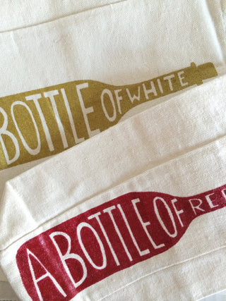 Hand Printed Wine Gift Bag