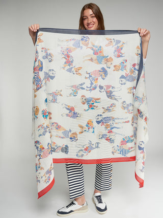 Multicolor Dog Print Scarf