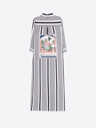 Navy Striped Shirt Dress