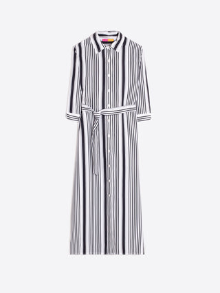 Navy Striped Shirt Dress
