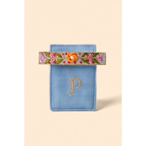 Embroidery Hair Clip Pink