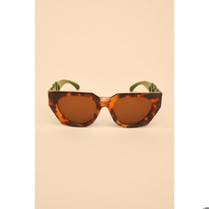 Luxe Sunglasses - Zelia in Tortoiseshell and Olive