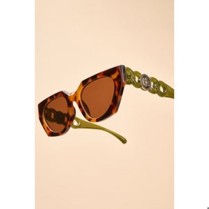 Luxe Sunglasses - Zelia in Tortoiseshell and Olive