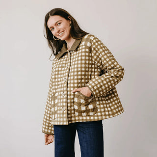 Painted Gingham Barn Jacket