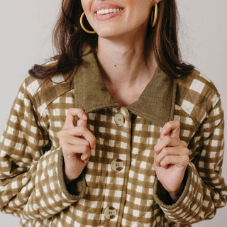 Painted Gingham Barn Jacket