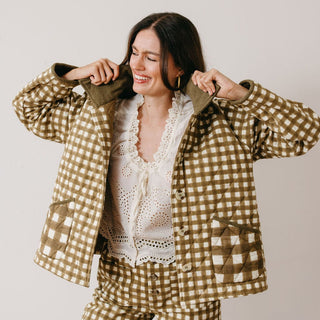 Painted Gingham Barn Jacket