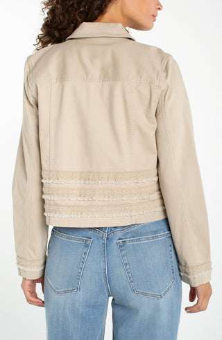 Trucker Jacket w/ Fray and Lace