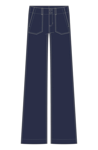 Utility Patch Pocket Wide Leg Pant
