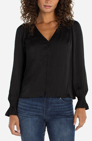 Button Front Top w/ Smocking
