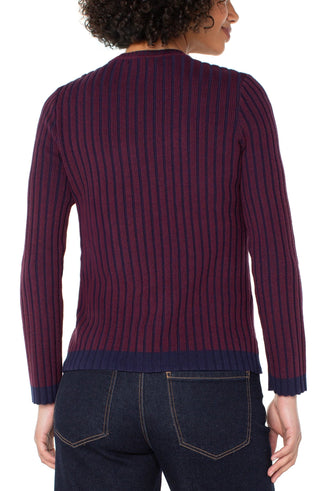 Long Sleeve Crew Neck Ribbed Sweater