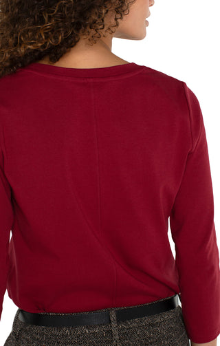 3/4 Sleeve Scoop Neck Tee