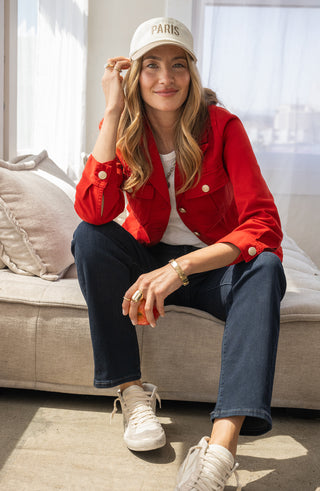 Peplum Jacket w/ Tab Detail