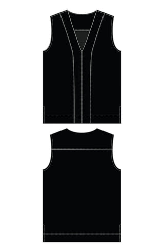 Sleeveless V-Neck Woven/ Knit Top