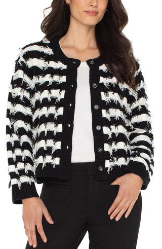 Black & White Fringed Cardigan