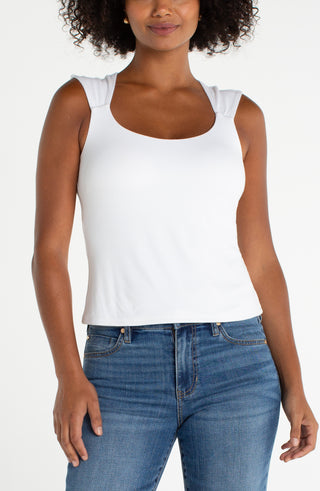 Sleeveless Built-In Bra Knit Top