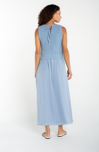 Sleeveless Sweater Woven Dress