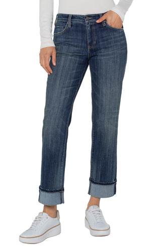 Marley Girlfriend Cuffed Denim - Sailor
