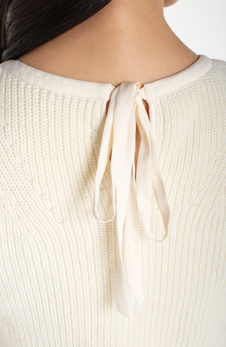 Sleeveless Sweater Woven Dress