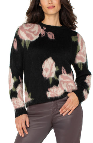Drop Sleeve Rose Sweater