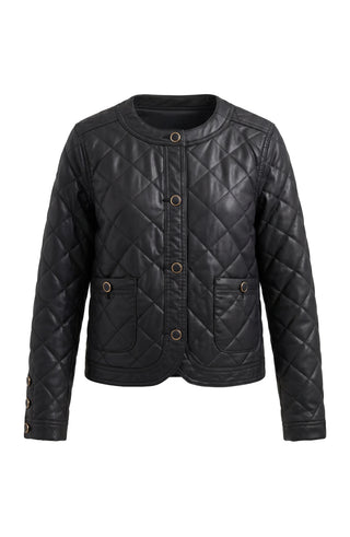 Quilted Collarless Jacket