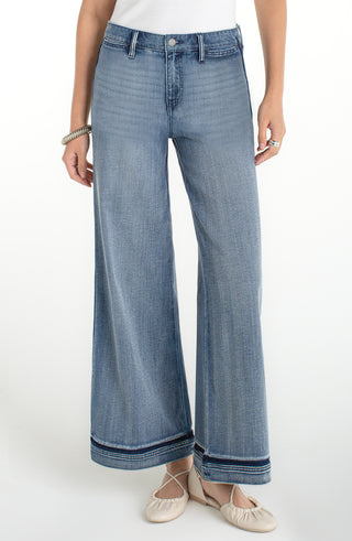 Super Stride Wide Leg Denim w/ Shadow Cuff - 30"
