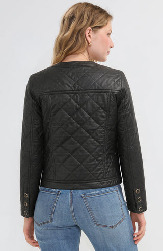 Quilted Collarless Jacket