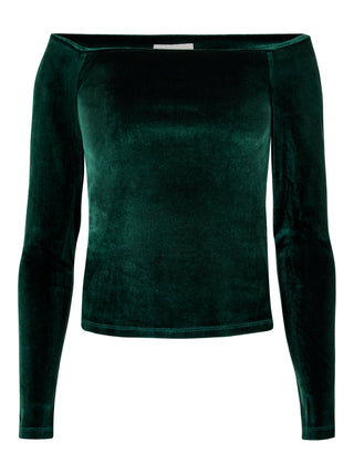 Velvet Bardot Long Sleeve Top