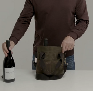 Wine Bottle Tote Khaki