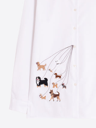 White Shirt w/ Dog Illustration